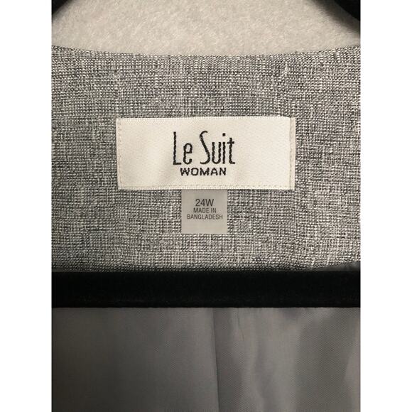 Le Suit Jacket Women’s Size 24W Single Button Heather Gray NEW - Picture 2 of 6